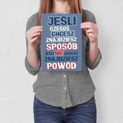 Plakat metalowy Znajdź sposób Prezent