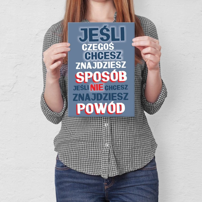 Plakat metalowy Znajdź sposób Prezent