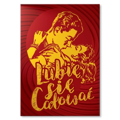 Plakat metalowy Lubię się całować Prezent
