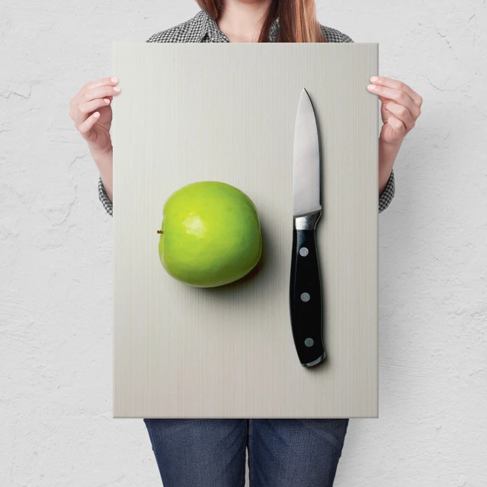 Plakat metalowy Jabłko i nóż Prezent
