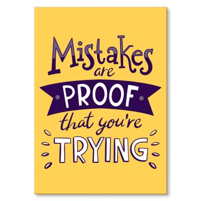Plakat metalowy Mistakes are proof Prezent