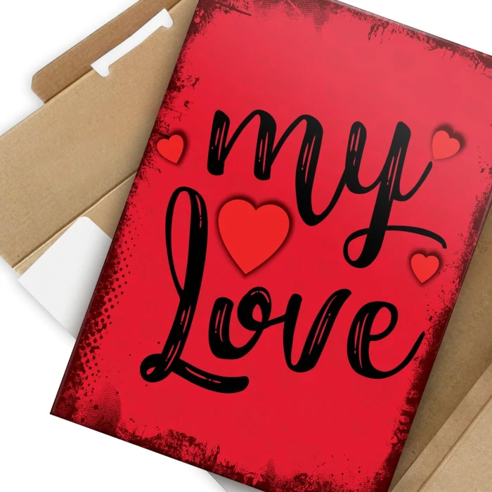 Plakat metalowy My love Prezent