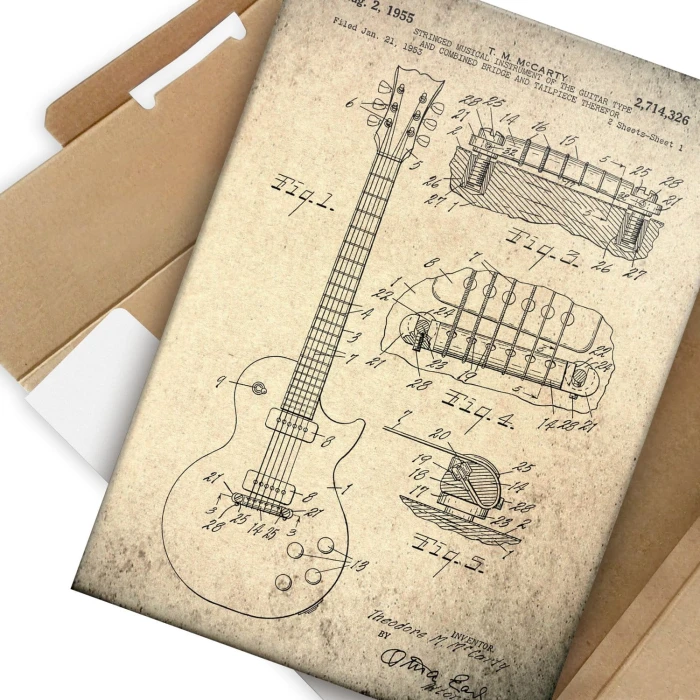 Plakat metalowy Gitara  Gibson Prezent