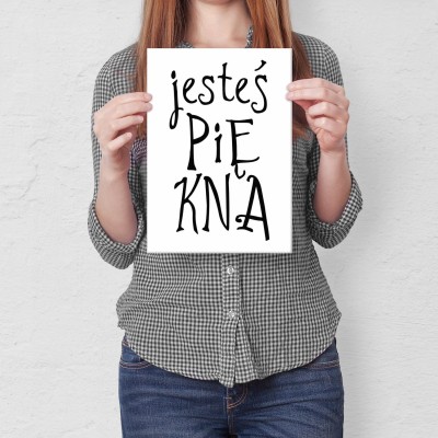 Plakat metalowy Jesteś piękna Prezent