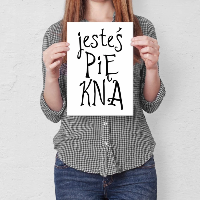 Plakat metalowy Jesteś piękna Prezent