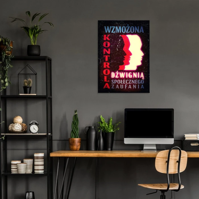 Plakat metalowy Wzmożona kontrola Prezent