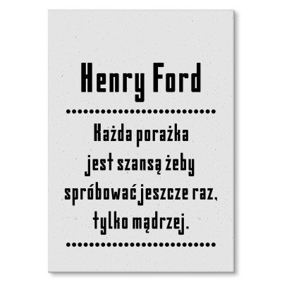 Plakat metalowy Porażka jest szansą Prezent