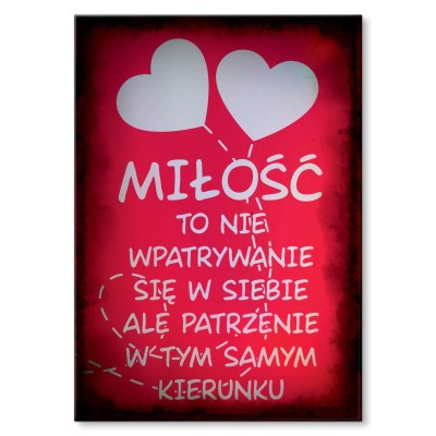 Plakat metalowy Miłość Prezent