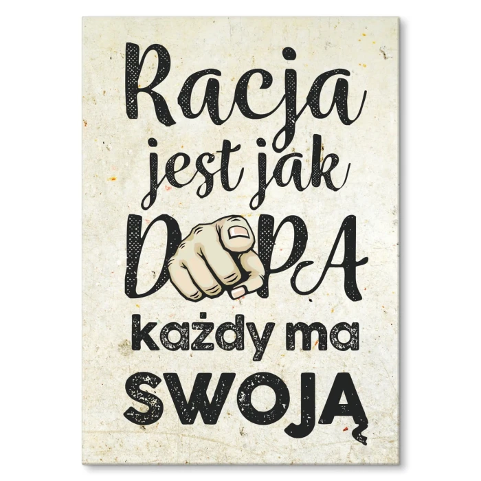 Plakat metalowy Racja jest jak... Prezent