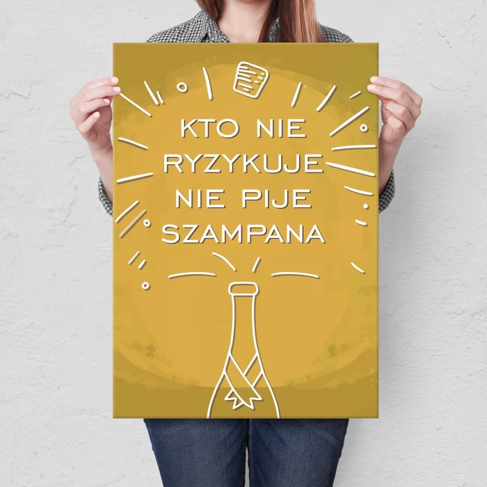 Plakat metalowy Kto nie ryzykuje Prezent