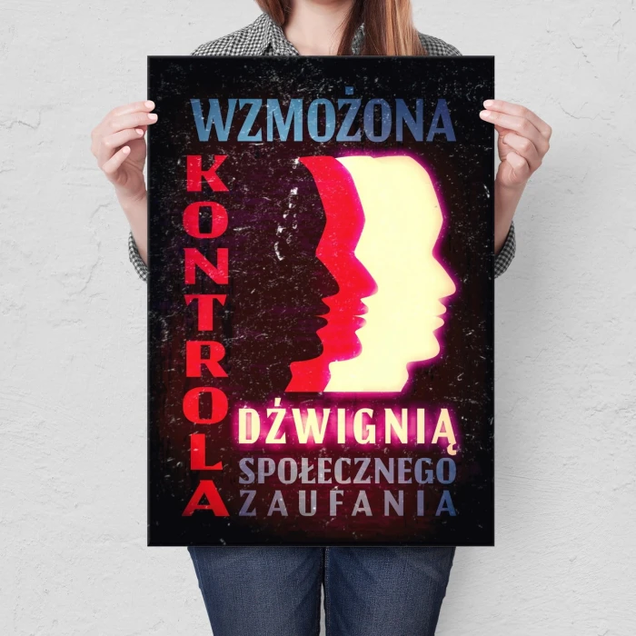 Plakat metalowy Wzmożona kontrola Prezent