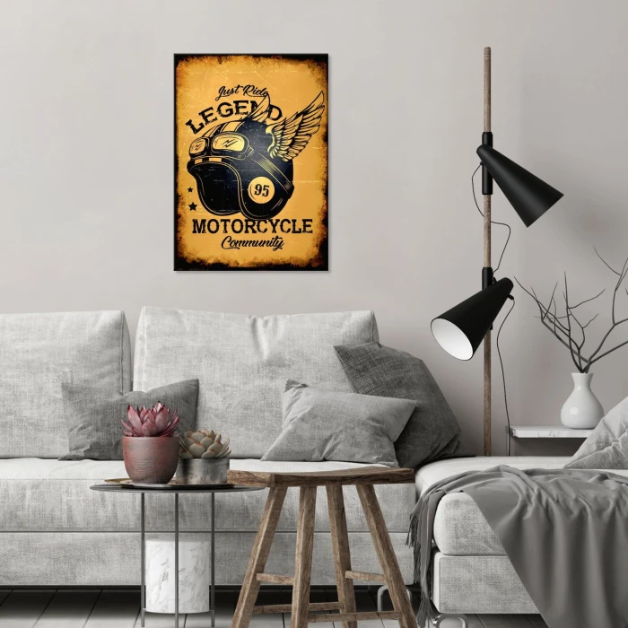 Plakat metalowy Motorcycle Community Prezent