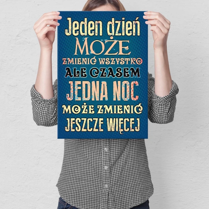 Plakat metalowy Jeden dzień Prezent