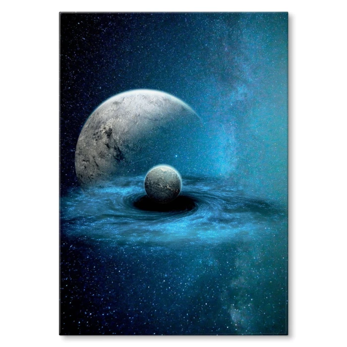 Plakat metalowy Planety w galaktyce Prezent