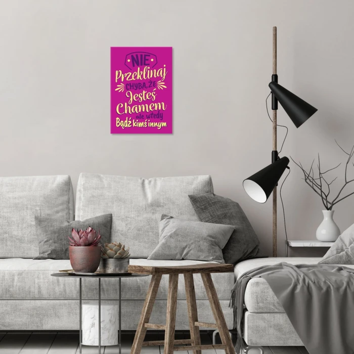 Plakat metalowy Nie przeklinaj Prezent