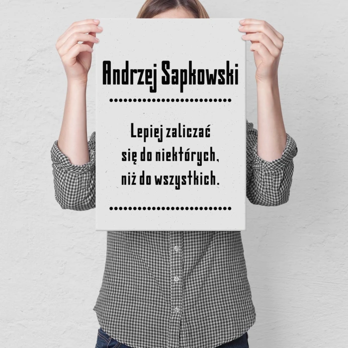 Plakat metalowy Cytat Sapkowski Prezent