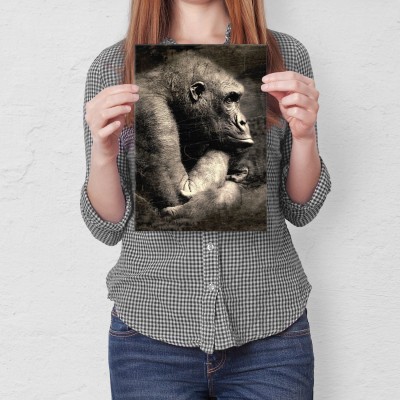 Plakat metalowy Portret małpy Prezent