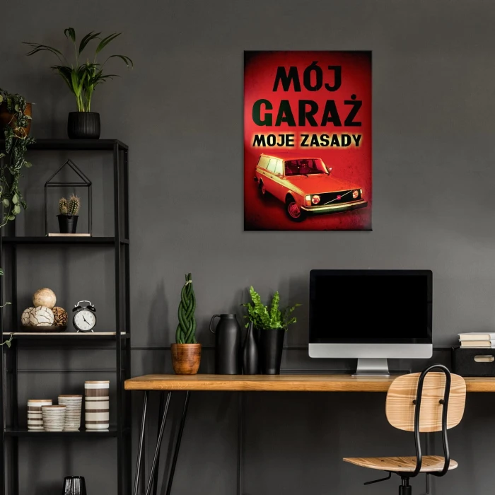 Plakat metalowy Mój garaż 245 Prezent