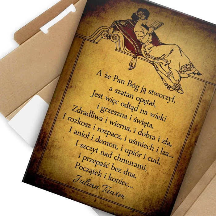 Plakat metalowy Kobieta Prezent