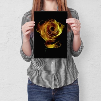 Plakat metalowy Ognista róża Prezent