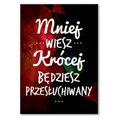 Plakat metalowy Przesłuchanie Prezent