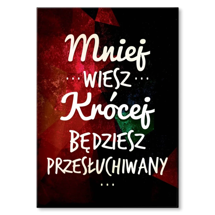 Plakat metalowy Przesłuchanie Prezent