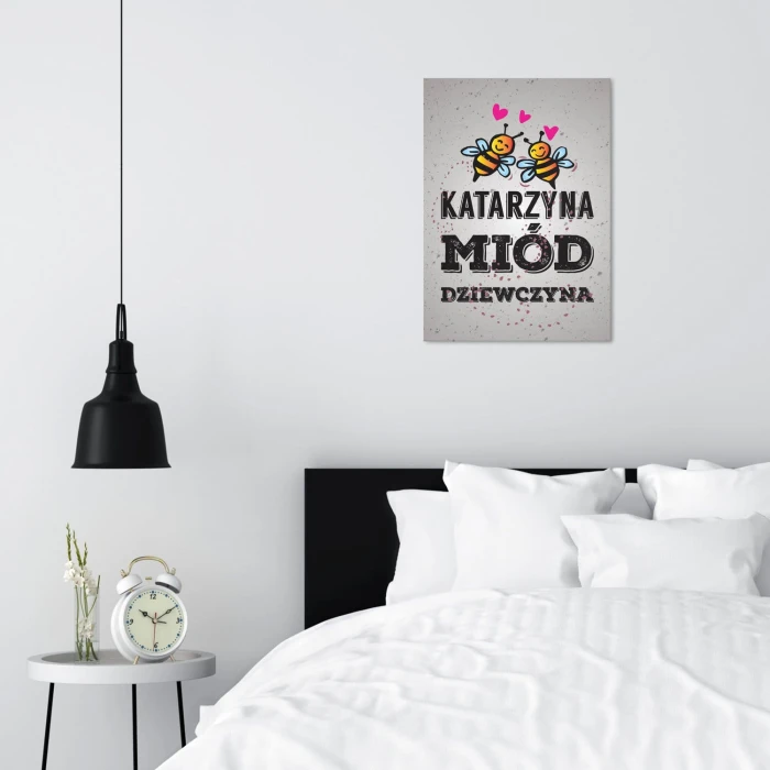 Plakat metalowy Katarzyna miód dziewczyna Prezent