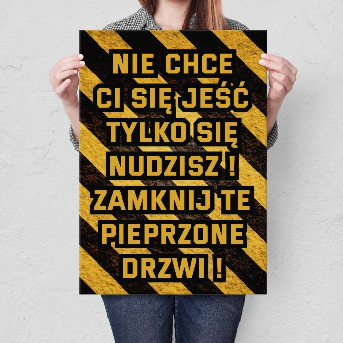 Plakat metalowy Nie chce ci się jeść Prezent