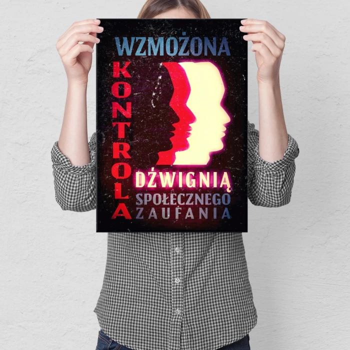 Plakat metalowy Wzmożona kontrola Prezent