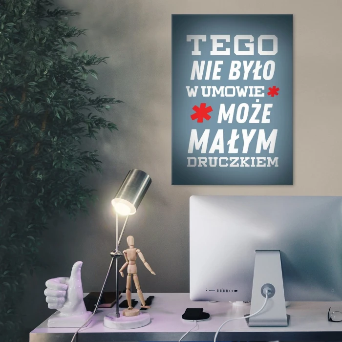Plakat metalowy Małym druczkiem Prezent