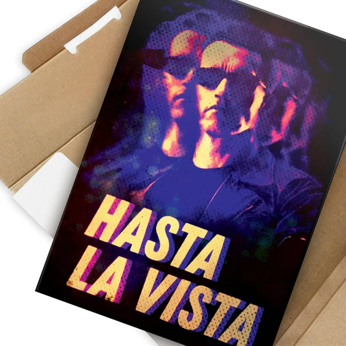 Plakat metalowy Hasta la vista Prezent