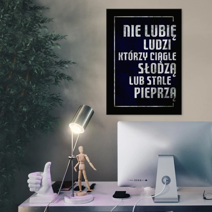 Plakat metalowy Nie lubię Prezent