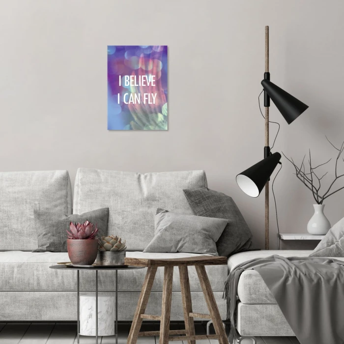 Plakat metalowy I believe I can fly Prezent