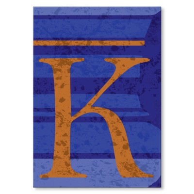 Plakat metalowy Litera K Prezent