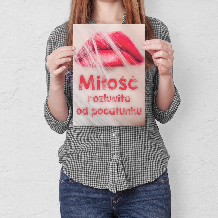 Plakat metalowy Miłość rozkwita Prezent