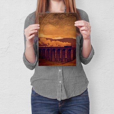 Plakat metalowy Podróż pociągiem Prezent