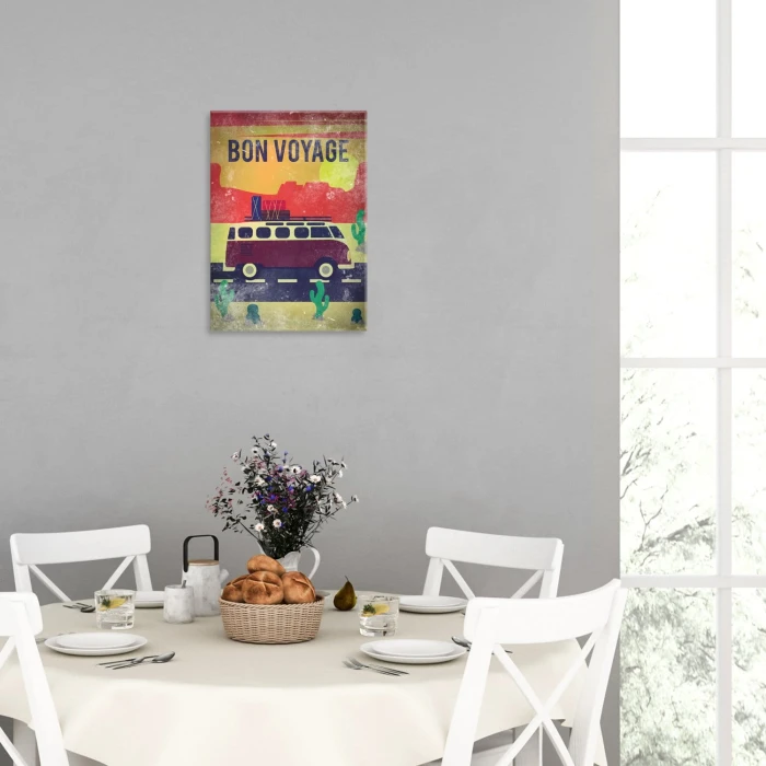 Plakat metalowy Bon voyage caravan
