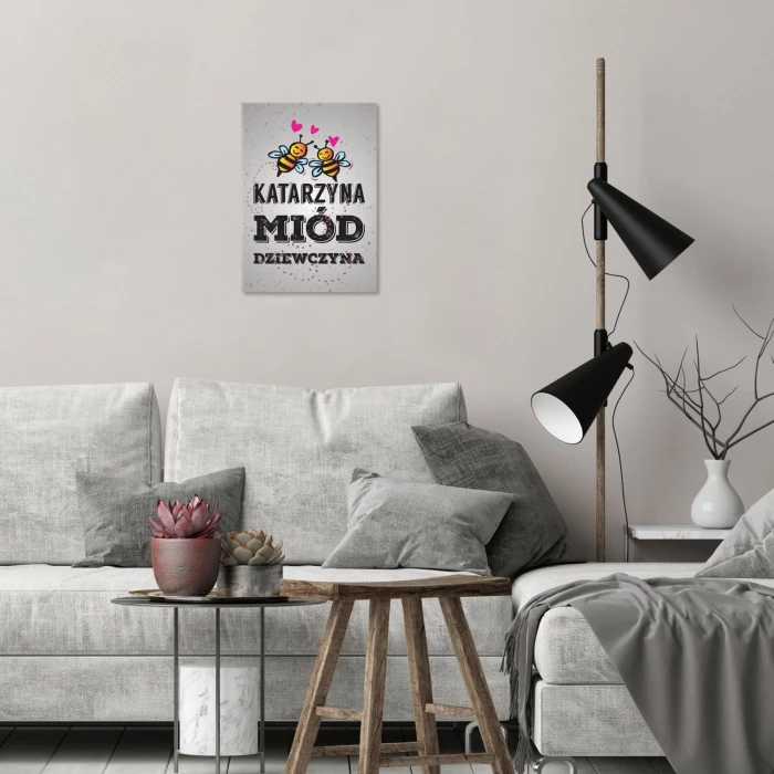 Plakat metalowy Katarzyna miód dziewczyna Prezent
