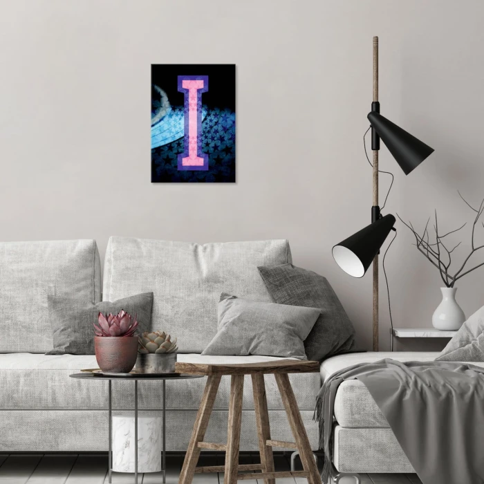 Plakat metalowy Litera I Prezent