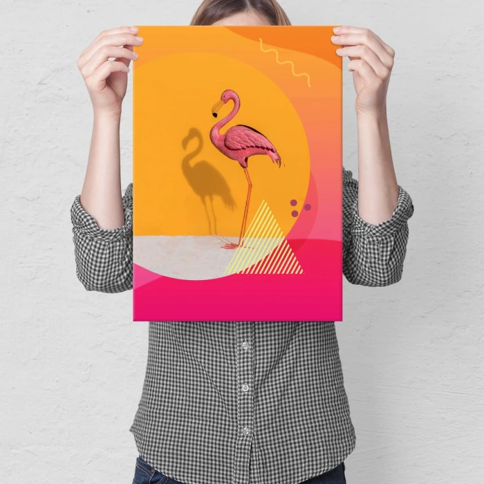 Plakat metalowy Letni flaming Prezent
