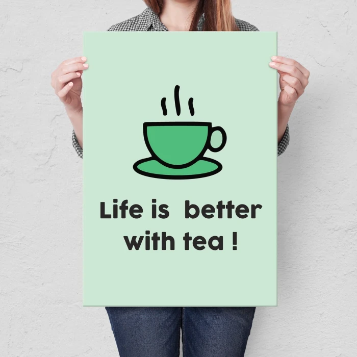 Plakat metalowy Life is better with tea Prezent