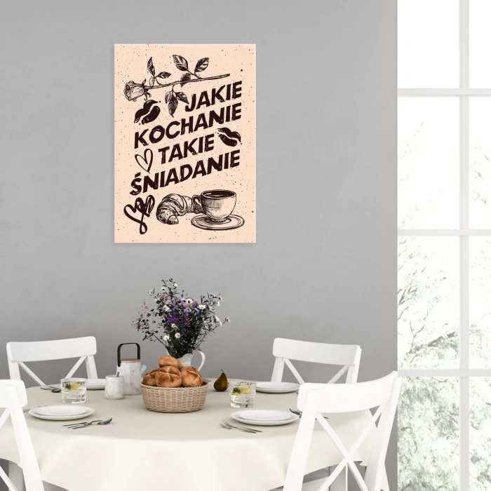 Plakat metalowy Kochanie śniadanie Prezent