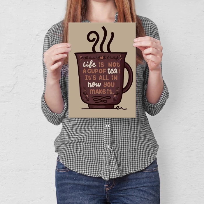 Plakat metalowy life like tea Prezent