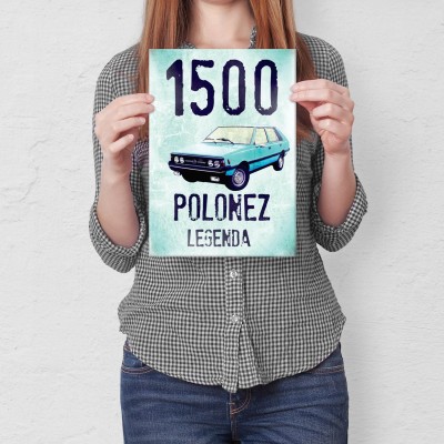 Plakat metalowy Samochód Polonez Prezent