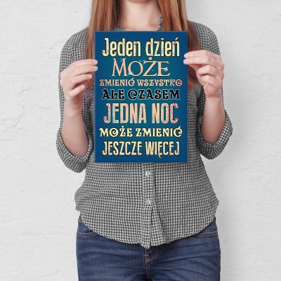 Plakat metalowy Jeden dzień Prezent