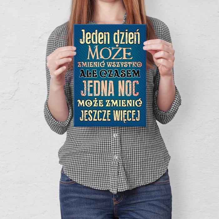 Plakat metalowy Jeden dzień Prezent