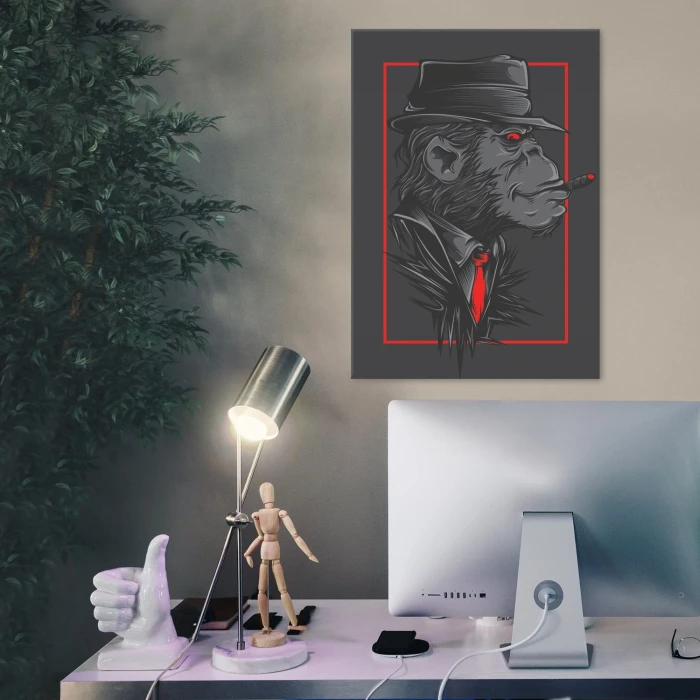 Plakat metalowy Goryl z mafii Prezent