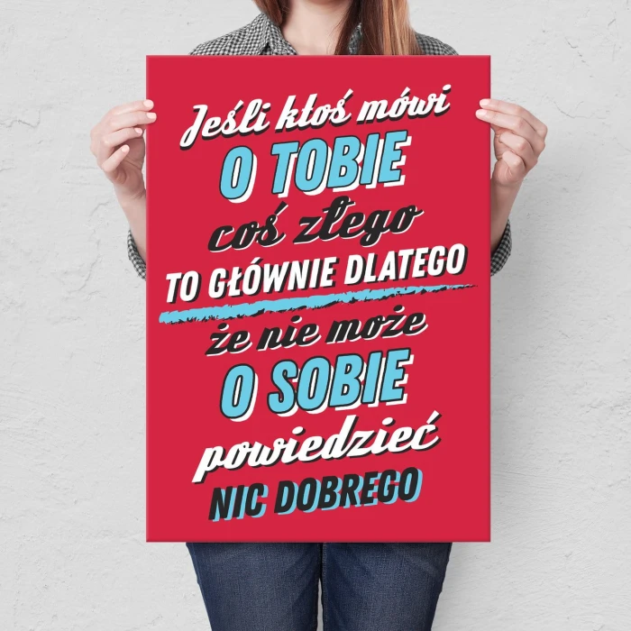 Plakat metalowy Ktoś mówi coś złego Prezent