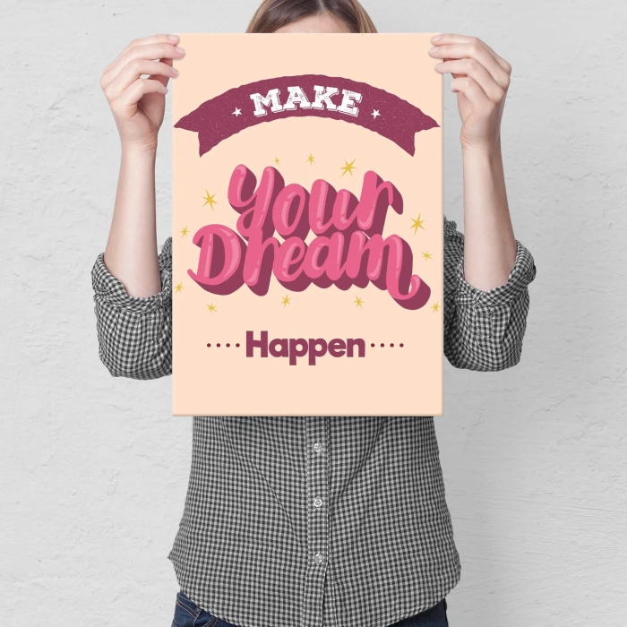 Plakat metalowy Make your dream happen Prezent