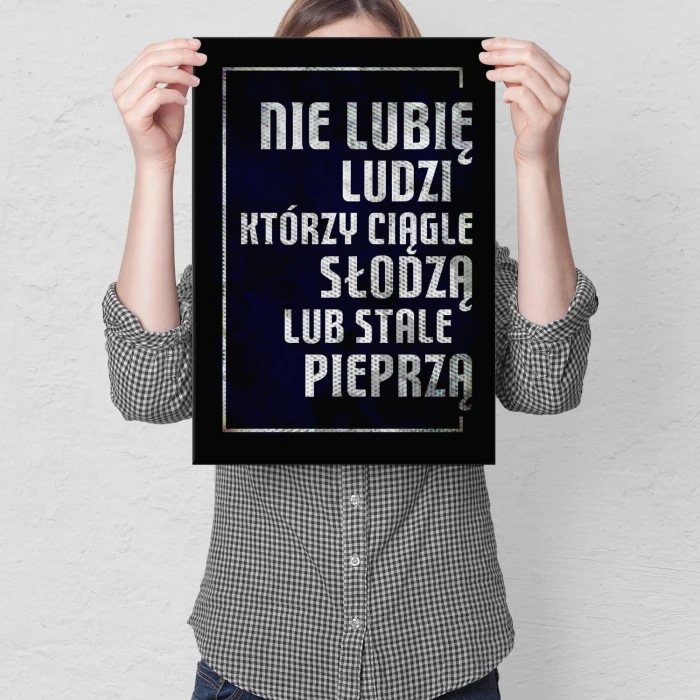 Plakat metalowy Nie lubię Prezent